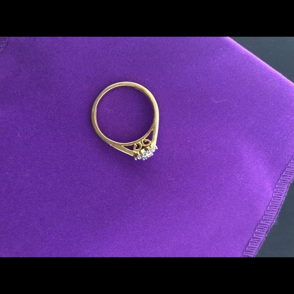 Diamond ring in 9k yellow gold - Picture 3 of 4